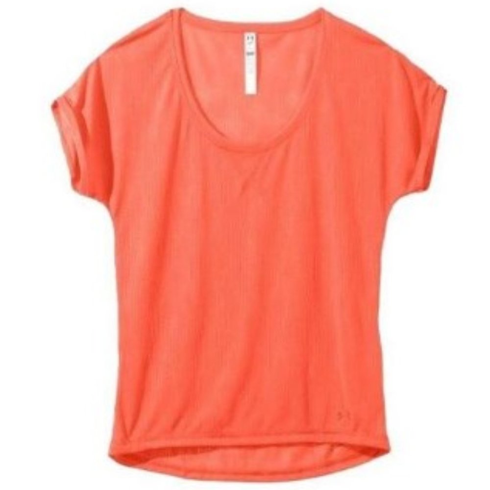 Tangerine Womens UA Tee Top Semi Fitted Sports BTS Ladies Teen Shirt Athletic